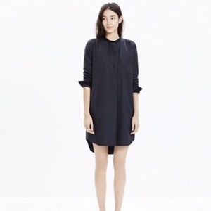 Madewell Lattitude Flannel Shirtdress in Grey